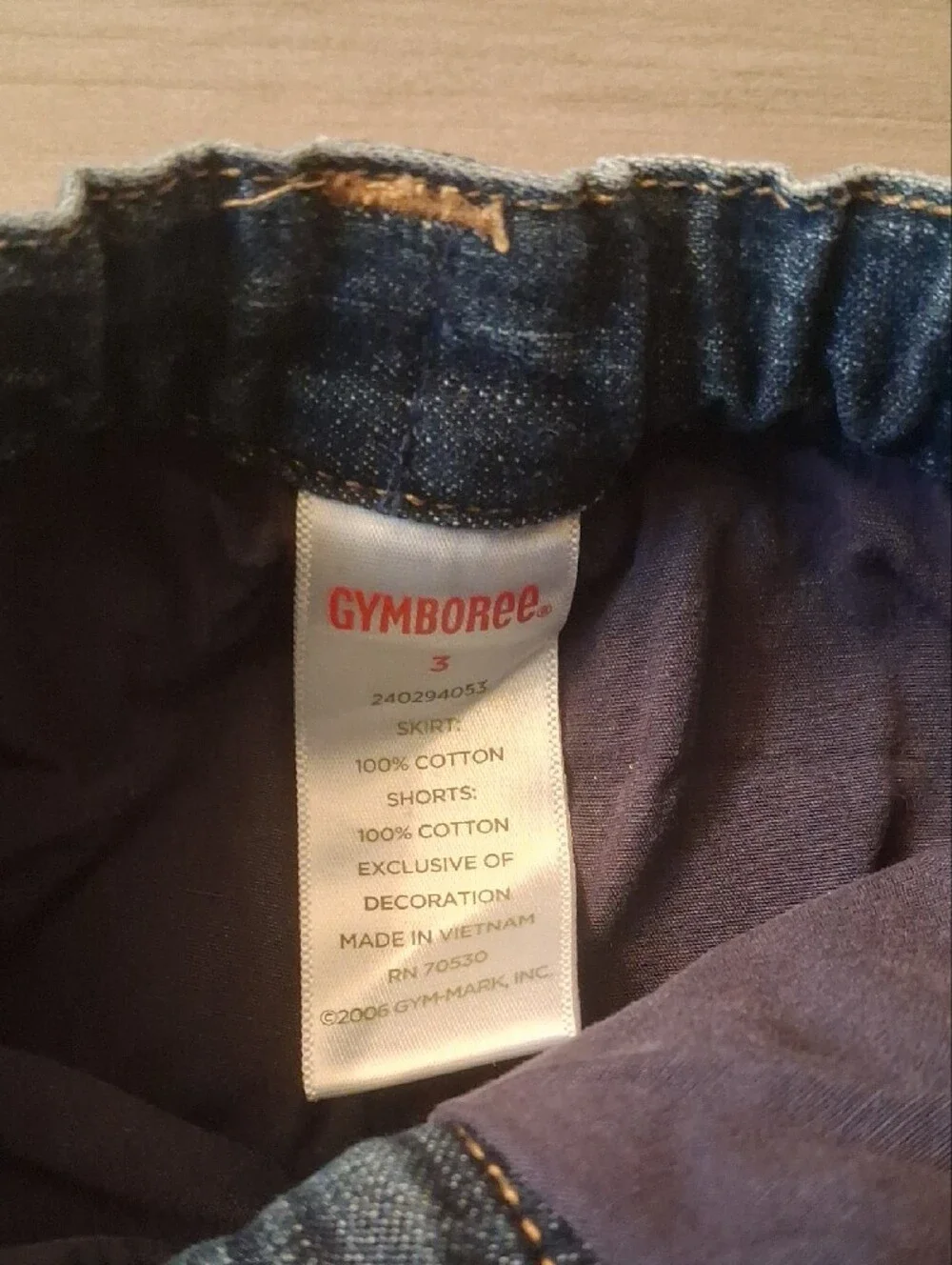 Gymboree Glamour Kitty Denim Skort Gold Heart Black Cat Size 3 (L)